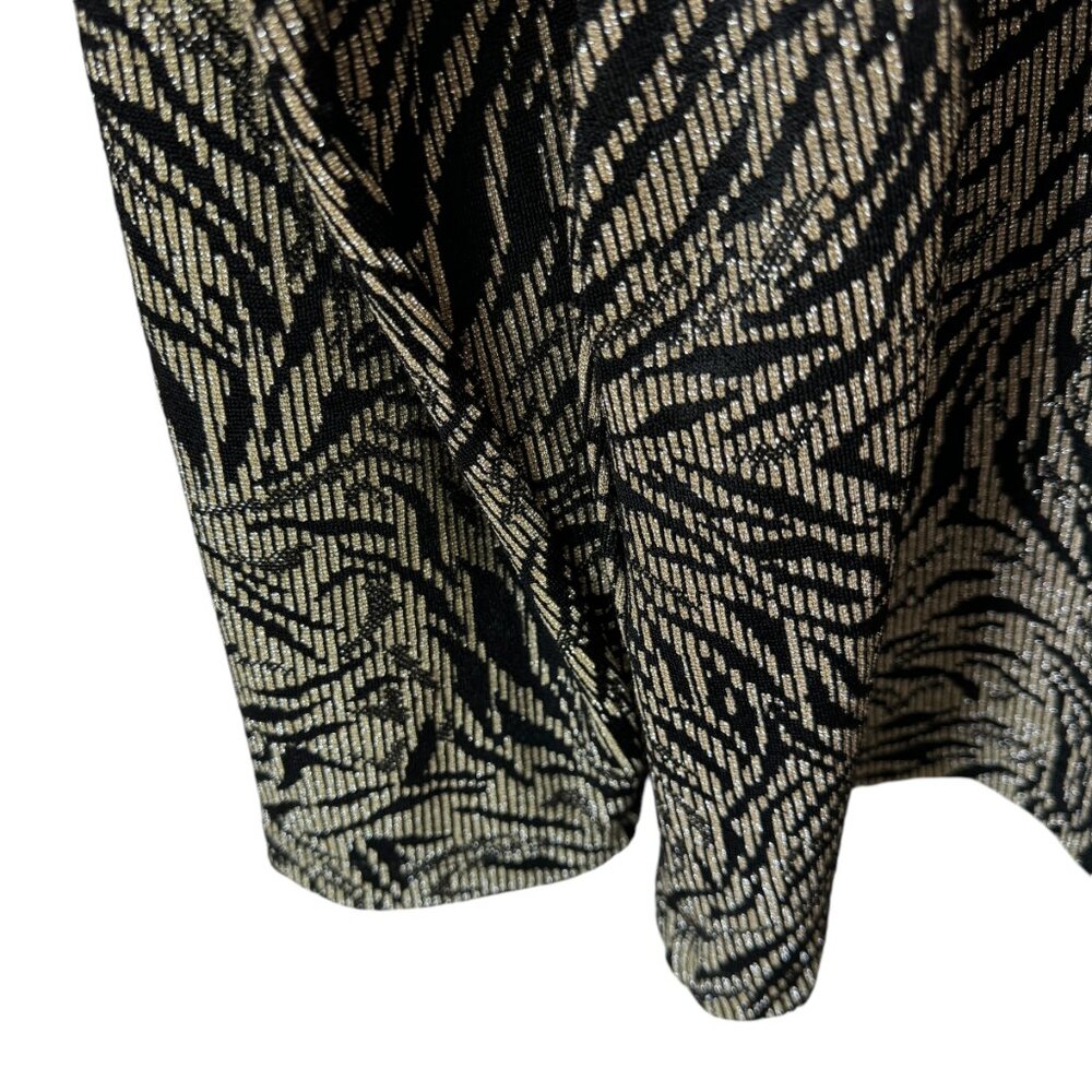 Chico's Travelers Sz 2/US Lg Long Sleeve Zip Up Cardigan Leaf Metallic Pockets - Picture 14 of 16